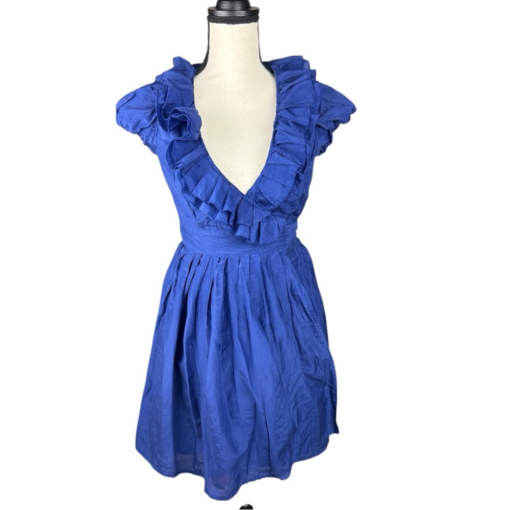 Forever 21 Royal Blue Ruffle Mini Dress